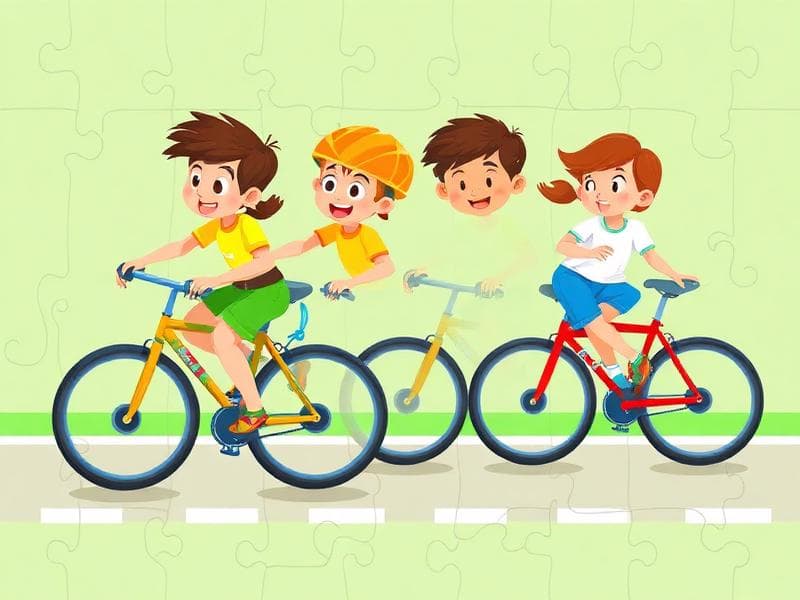 Cykeltävlingen - Sportpussel för barn
