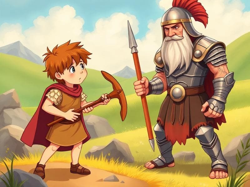 David och Goliat - Bibliska berättelserpussel för barn