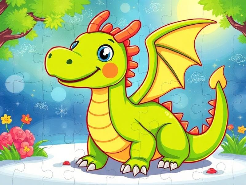 Draken som Vän - Sagorpussel för barn