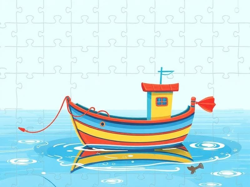 Fiskebåten - Fordonpussel för barn