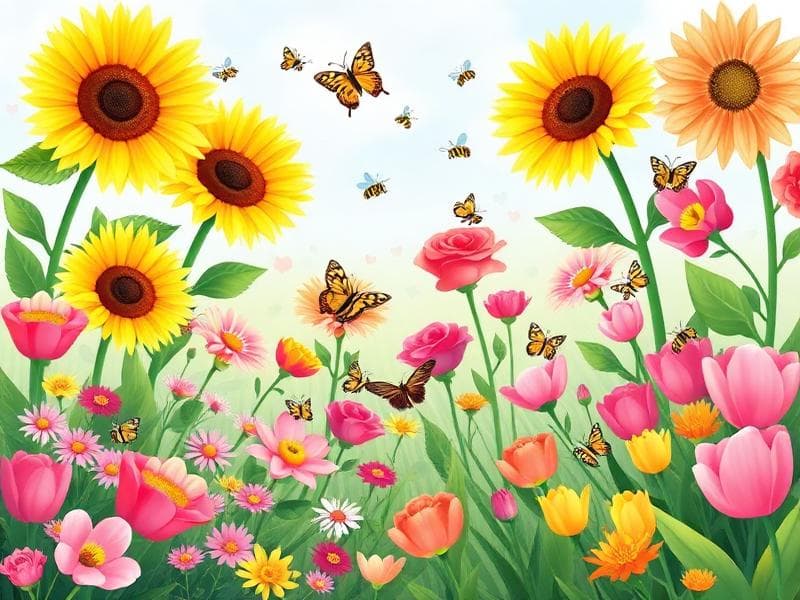 Blomsterträdgården - Naturpussel för barn