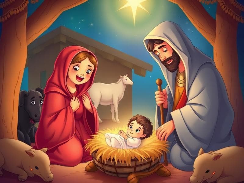 Jesu födelse - Bibliska berättelserpussel för barn