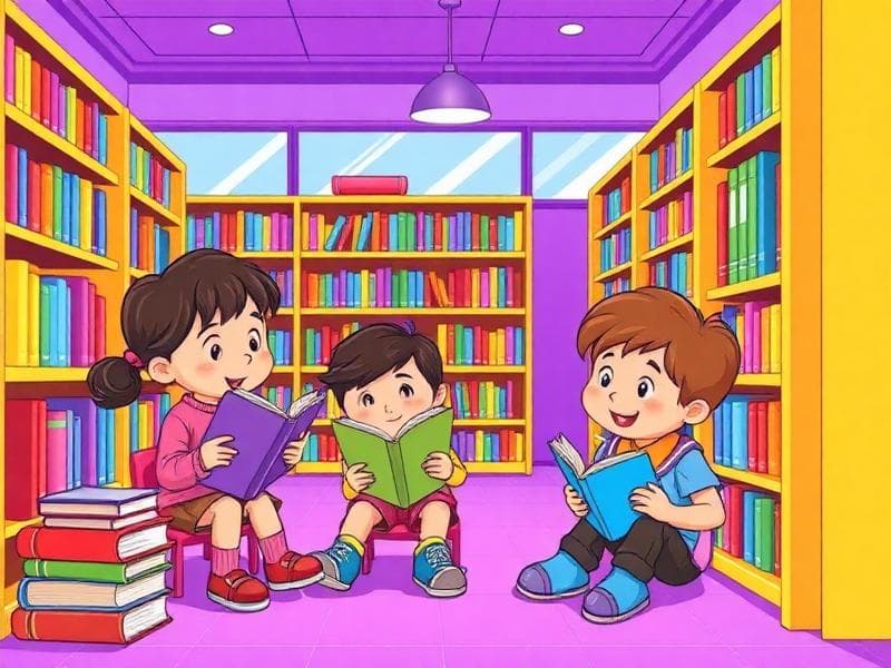 Biblioteksbesöket - Städerpussel för barn