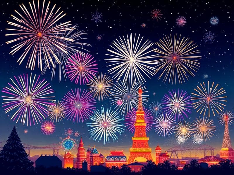 Nyårsfirande - Högtiderpussel för barn