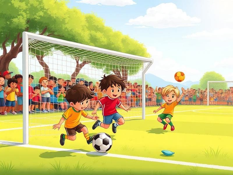 Fotbollsmatchen - Sportpussel för barn