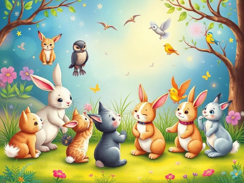 Pratande Djur - Sagorpussel för barn