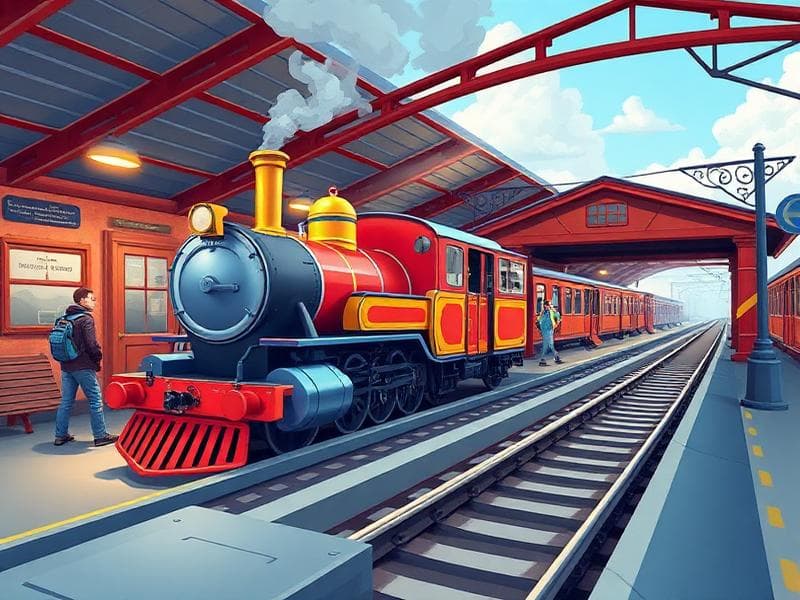 Tågstationen - Fordonpussel för barn