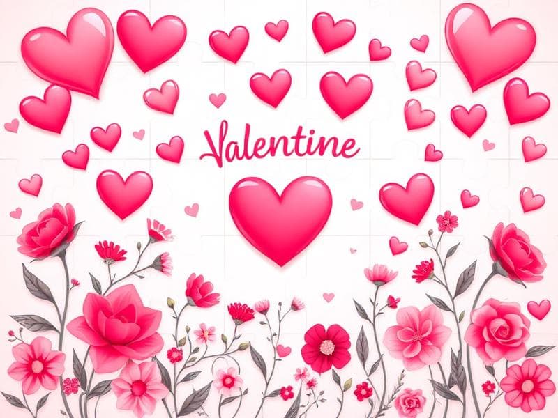 Alla Hjärtans Dag - Högtiderpussel för barn